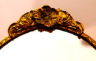 Vtg  Matson Gold Ormolu Oval Floral Mirror Vanity Tray 16  X 8 