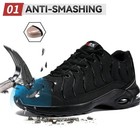 Larnmern Steel Toe Shoes For Men Wide Lightweight Steel Toe  Black Size 6 5