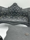 Vintage Cast Iron Dollhouse Furniture Sofa Settee Chair Black
