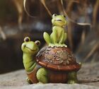 Cute Turtle And Frogs Statue Garden Sculpture Tabletop Figurine Home Decor Gifts
