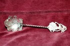 Vintage Thailand Siam 900 Silver Sugar Spoon  28g Flower Thai Dancer Figurine 