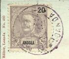 Angola Sc 43 single Frank  Loanda 25 10 10 Postcard View  o Caes  Local Printed