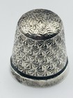 Antique Victorian Sterling Silver Floral Pattern Sewing Thimble Sz 16