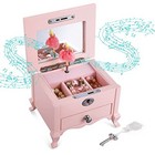 Ballerina Musical Jewelry Box With Mirror For Girls   pink Kid s Jewelry Storage 