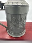 Vintage German Pewter Lidded Beer Stein Tavern Scene Rein Zinn Relief Mug