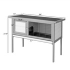 Wooden Chicken Coop Rabbit Hutch Outdoor Bunny Cage Waterproof Poultry House Gry