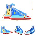 Inflatable Water Slide Shark Bounce House Splash Water Pool Without Blower