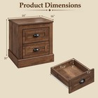 2pcs Farmhouse Nightstand With 2 Large Drawers And Metal Handles  Elevated Base