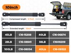 2pcs 10  40lbs Gas Struts Shocks Lift Support C16-09322 For Truck Tool Box Lid