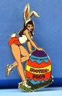 Hooters Restaurant Holiday Happy Easter 2005 Bunny Girl With Egg Lapel Pin