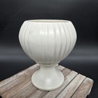 Mccoy Floraline Vase Planter Matte White Pedestal Succulents Indoor Vintage