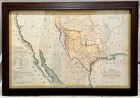 Large Framed 1844 Republic Of Texas Map   Countries Adjacent  Emory 26 l X 37   w