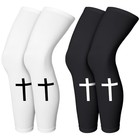 2 Pairs Faith Cross Compression Leg Sleeve Religious Jesus Full Length Small