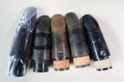 Lot Of 5 Clarinet Mouthpieces   1 Tenor Sax W  3 Ligatures   Covers
