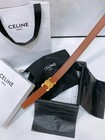 Celine Brown Double-sided Belt For Women In Tan 85 Size With Box
