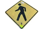Authentic Road Sign Pedestrian Crosswalk Real Street Vintage