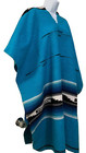 Tribal Mexican Serape Poncho Gaban Multi-color Os Acrylic-cotton Blend 36 x79 