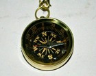 1  Antique Vintage Marine Brass Compass Maritime Locket Style Compass With Chain
