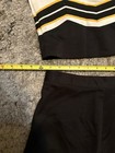 Varsity Cheerleading Uniform Set Black White Gold Hughson Top   Skirt