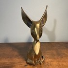 Vintage Solid Brass Mouse With Big Ears Figurine Paperweight Patina 6 5 Mcm