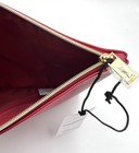 Ysl Yves Saint Laurent Beauty Faux Leather Makeup  Pouch Cosmetic Bag   Red