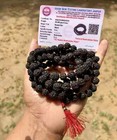 Lab Certified 5 Mukhi Rudraksha Black Rudraksh Mala Rosary 108 1 Prayer Bead 8mm