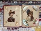 Victorian  1876  Scrapbook Embossed Red Cover W  Chromolitho Die-cut Scraps