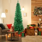 4 5 6 7ft Slim Artificial Christmas Tree Xmas Pencil Spruce Realistic Led Lights