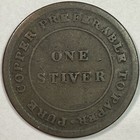 1838 Trade And Navigation One Stiver British Guiana Token Fine F Coin  15128