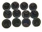 Lot Of 12 Matching Antique Metal  Buttons Multi-construct Geometric 1 2 