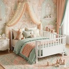 Toddler Bed For Boys Girls With Guard Rails Kids Children New Rectangular