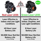 At3 Leos Red Dot Sight With Integrated Green Laser Sight - 2 Moa Red Dot Scop   
