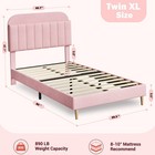 Twin Xl Size Upholstered Bed Frame For Kids Girls Headboard Platform Bed Pink
