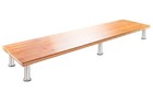 Large Dual Monitor Stand For Computer Screens Solid Bamboo Supports Natural