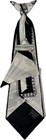 Gino Clericci Boy s Clip-on Tie Hanky Black Cream Charcoal Grey Polyester 10 