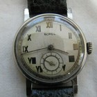 Borel Vintage Rare Early Thin Ss 3 Pc Case 15j Man Stunning Roman Dress Dial