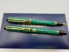 Waterman Le Man 200 Rhapsody Green Fountain Pen   Ballpoint Set B 18k
