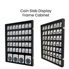 Wall-mounted Black  7 Rows  Ngc Pcgs Icg Wooden Coin Slab Display Case Holder   