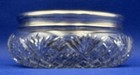 Vintage Cut Crystal Vanity Dresser Jar W  Foster And Bailey Sterling Silver Lid