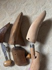 Vintage Wooden Shoe Stretchers Forms Lot Of 3 Wood Mold Shapers Cobbler Man Cave