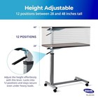 Invacare Bed Table Height Adjustable Tilting Overbed Table Hospital Bedside Medi