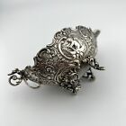 Antique Fratelli Coppini 800 Silver Footed Creamer Gravy Boat - Whimsical Cherub