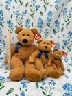 Ty Beanie Large Buddy  Buddy  And Baby    fuzz    Set Of 3 Teddy Bear Rare Size L   