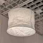 Ikea Fj  llmil Pendant Lamp Shade White Wrinkled Rice Paper 13  New 105 145 27