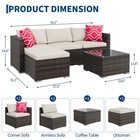 5 Piece Outdoor Patio Sofa Set Wicker Sectional Couch With Ottoman Coffee Table