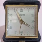 Vintage Looping Jewel Lever Swiss Travel Alarm Clock Folding Case Working