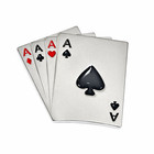 Ace High Playing Cards Pin Badge Pewter Enamel Poker Brooch Lucky Four Aces 30mm