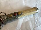 Vintage Jeweled Inlaid Turkish Indo-persian Kinjal Khanjar Jambiya Knife Dagger