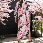 Nwt N By Natori Geisha Garden Caftan Designer Blossoms Japanese Style Size Large