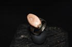 Rare Ancient Roman Silver Ring Agate Stone Intaglio Seal Bezel Animal
